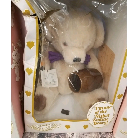 Set of 4 vintage House of Nisbet Zodiac Bears IOB stuffed teddy collection - Picture 6 of 8
